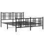 Black metal headboard and footboard bed frame 160x200 cm by , Beds and slatted bases - Ref: Foro24-376345, Price: 131,27 €, D...