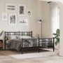 Black metal headboard and footboard bed frame 160x200 cm by , Beds and slatted bases - Ref: Foro24-376345, Price: 131,27 €, D...