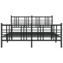 Black metal headboard and footboard bed frame 160x200 cm by , Beds and slatted bases - Ref: Foro24-376345, Price: 131,27 €, D...