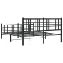 Black metal headboard and footboard bed frame 160x200 cm by , Beds and slatted bases - Ref: Foro24-376345, Price: 131,27 €, D...