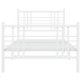Estructura cama metal con cabecero y pie cama blanca 107x203 cm