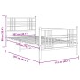 Metal bed frame with headboard and footboard white 107x203 cm by , Beds and slatted bases - Ref: Foro24-376387, Price: 85,99 ...