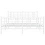 Metal bed frame with headboard and white footboard 150x200 cm by , Beds and slatted bases - Ref: Foro24-376393, Price: 128,99...