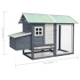 Solid pine and gray fir wood chicken coop 170x81x110 cm by vidaXL, Cages and habitats for small animals - Ref: Foro24-170861,...