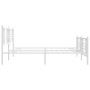 Metal bed frame with headboard and white footboard 200x200 cm by vidaXL, Beds and slatted bases - Ref: Foro24-376398, Price: ...