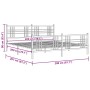 Bettgestell aus Metall mit Kopfteil und weißem Fußteil 200x200 cm von vidaXL, Betten und Lattenroste - Ref: Foro24-376398, Pr...