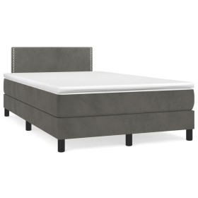 Box spring bed with dark gray velvet mattress 120x190 cm by vidaXL, Beds and slatted bases - Ref: Foro24-3269832, Price: 365,...