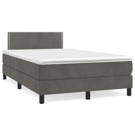 Cama box spring con colchón terciopelo gris oscuro 120x190 cm de vidaXL, Camas y somieres - Ref: Foro24-3269832, Precio: 370,...