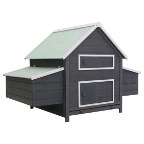 Wooden chicken coop in gray, 157x97x110 cm. by vidaXL, Cages and habitats for small animals - Ref: Foro24-170855, Price: 270,...