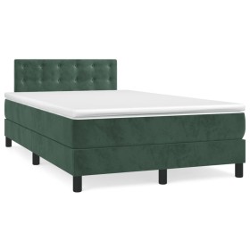 Box spring bed with dark green velvet mattress 120x190 cm by vidaXL, Beds and slatted bases - Ref: Foro24-3269864, Price: 371...