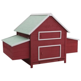 Red wooden chicken coop 157x97x110 cm by vidaXL, Cages and habitats for small animals - Ref: Foro24-170857, Price: 227,95 €, ...