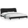 Estructura de cama con cabecero cuero sintético negro y blanco de vidaXL, Camas y somieres - Ref: Foro24-3208263, Precio: 239...