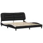 Estructura de cama con cabecero cuero sintético negro y blanco de vidaXL, Camas y somieres - Ref: Foro24-3208263, Precio: 239...