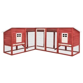 Outdoor hutch with red and white fir wood runner by vidaXL, Cages and habitats for small animals - Ref: Foro24-170875, Price:...