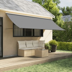 Toldo retráctil de tela y acero gris antracita 400x150 cm de vidaXL, Toldos - Ref: Foro24-368756, Precio: 74,99 €, Descuento: %