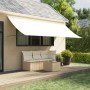 Retractable fabric and cream steel awning 400x150 cm by vidaXL, Awnings - Ref: Foro24-368763, Price: 74,46 €, Discount: %