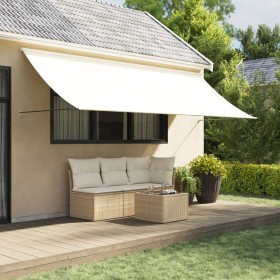 Retractable fabric and cream steel awning 400x150 cm by vidaXL, Awnings - Ref: Foro24-368763, Price: 74,45 €, Discount: %