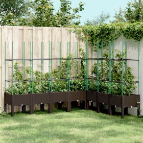 Jardinera con enrejado PP marrón 200x160x142,5 cm de vidaXL, Maceteros y jardineras - Ref: Foro24-367975, Precio: 155,46 €, D...