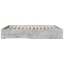 Concrete gray engineered wood bed with drawers 200x200 cm by vidaXL, Beds and slatted bases - Ref: Foro24-3280359, Price: 232...