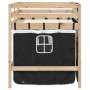 Children's loft bed with black white pine wood curtains 80x200 cm by vidaXL, Beds and slatted bases - Ref: Foro24-3283808, Pr...