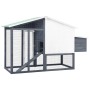 Chicken coop with solid gray and white fir wood nesting box by vidaXL, Cages and habitats for small animals - Ref: Foro24-170...