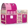 High bed for children with pink pine wood tunnel 90x190 cm by vidaXL, Beds and slatted bases - Ref: Foro24-3283855, Price: 18...