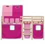 High bed for children with pink pine wood tunnel 90x190 cm by vidaXL, Beds and slatted bases - Ref: Foro24-3283855, Price: 18...