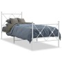 Estructura cama metal con cabecero y pie cama blanca 75x190 cm