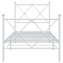 Metal bed frame with headboard and footboard white 75x190 cm by vidaXL, Beds and slatted bases - Ref: Foro24-376559, Price: 7...