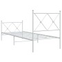 Estructura cama metal con cabecero y pie cama blanca 75x190 cm