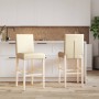 High stools 2 pcs solid rubber wood and fabric by vidaXL, Kitchen stools - Ref: Foro24-4006191, Price: 104,99 €, Discount: %