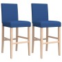 High stools 2 pcs solid rubber wood and fabric by vidaXL, Kitchen stools - Ref: Foro24-4006193, Price: 128,99 €, Discount: %