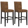 High stools 2 pcs solid rubber wood and fabric by vidaXL, Kitchen stools - Ref: Foro24-4006187, Price: 122,99 €, Discount: %