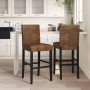 High stools 2 pcs solid rubber wood and fabric by vidaXL, Kitchen stools - Ref: Foro24-4006187, Price: 122,99 €, Discount: %