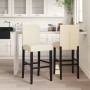 High stools 2 pcs solid rubber wood and synthetic leather by vidaXL, Kitchen stools - Ref: Foro24-4006185, Price: 122,39 €, D...