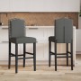 High stools 2 pcs solid rubber wood and fabric by vidaXL, Kitchen stools - Ref: Foro24-4006208, Price: 109,72 €, Discount: %