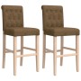 High stools 2 pcs solid rubber wood and fabric by vidaXL, Kitchen stools - Ref: Foro24-4006220, Price: 111,60 €, Discount: %