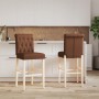 High stools 2 pcs solid rubber wood and fabric by vidaXL, Kitchen stools - Ref: Foro24-4006217, Price: 137,99 €, Discount: %