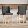 High stools 2 pcs solid rubber wood and fabric by vidaXL, Kitchen stools - Ref: Foro24-4006222, Price: 156,99 €, Discount: %