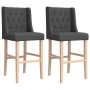 High stools 2 pcs solid rubber wood and fabric by vidaXL, Kitchen stools - Ref: Foro24-4006222, Price: 156,99 €, Discount: %