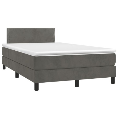 Cama box spring colchón y LED terciopelo gris oscuro 120x190 cm de vidaXL, Camas y somieres - Ref: Foro24-3270148, Precio: 36...