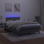 Box spring bed with mattress and LED dark gray velvet 120x190 cm by vidaXL, Beds and slatted bases - Ref: Foro24-3270148, Pri...