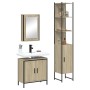 Sonoma oak plywood 3-piece bathroom furniture set by vidaXL, Bathroom furniture - Ref: Foro24-3214801, Price: 221,33 €, Disco...