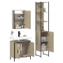 Sonoma oak plywood 3-piece bathroom furniture set by vidaXL, Bathroom furniture - Ref: Foro24-3214801, Price: 221,33 €, Disco...