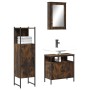 Set de muebles baño 3 pzas madera contrachapada roble ahumado de vidaXL, Muebles de baño - Ref: Foro24-3214817, Precio: 157,9...