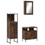 Set de muebles baño 3 pzas madera contrachapada roble ahumado de vidaXL, Muebles de baño - Ref: Foro24-3214817, Precio: 157,9...