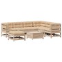 Garden furniture 8 pieces and cushions solid pine wood by vidaXL, Garden sets - Ref: Foro24-3250560, Price: 750,99 €, Discoun...