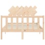 Double bed frame with solid wood headboard by vidaXL, Beds and slatted bases - Ref: Foro24-3193436, Price: 110,01 €, Discount: %