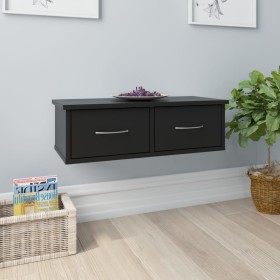 Black plywood wall-mounted drawer shelf 60x26x18.5cm by vidaXL, Shelves and shelves - Ref: Foro24-800586, Price: 42,89 €, Dis...