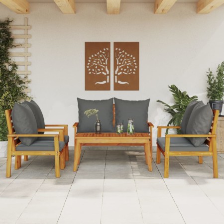 Juego de muebles jardín 5 pzas con cojines madera maciza acacia de vidaXL, Conjuntos de jardín - Ref: Foro24-3211802, Precio:...